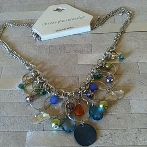 Beads & Genuine Shell 18" Necklace NWT Silver Tone Christoper & Banks